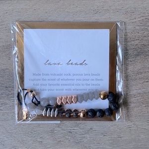 Keep Collective Lava Bead Bracelet Mixed Metal